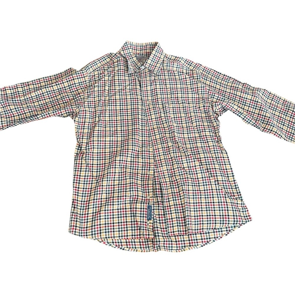 Bills Khakis Relaxed Fit Plaid Men’s Button Down Size Large